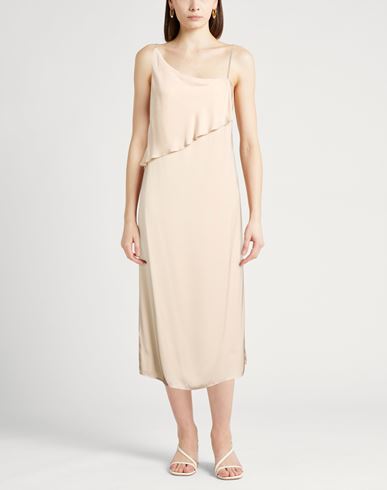 Woman Midi dress Beige Size 6 Viscose