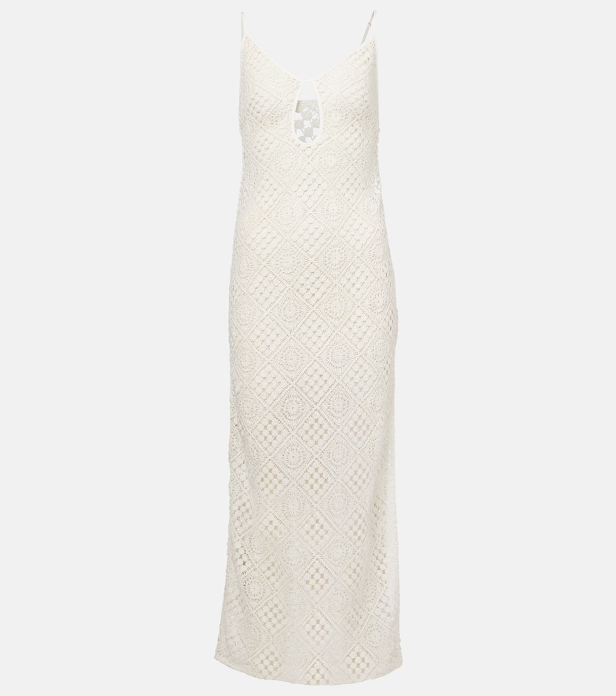 Rayure crochet cotton maxi dress