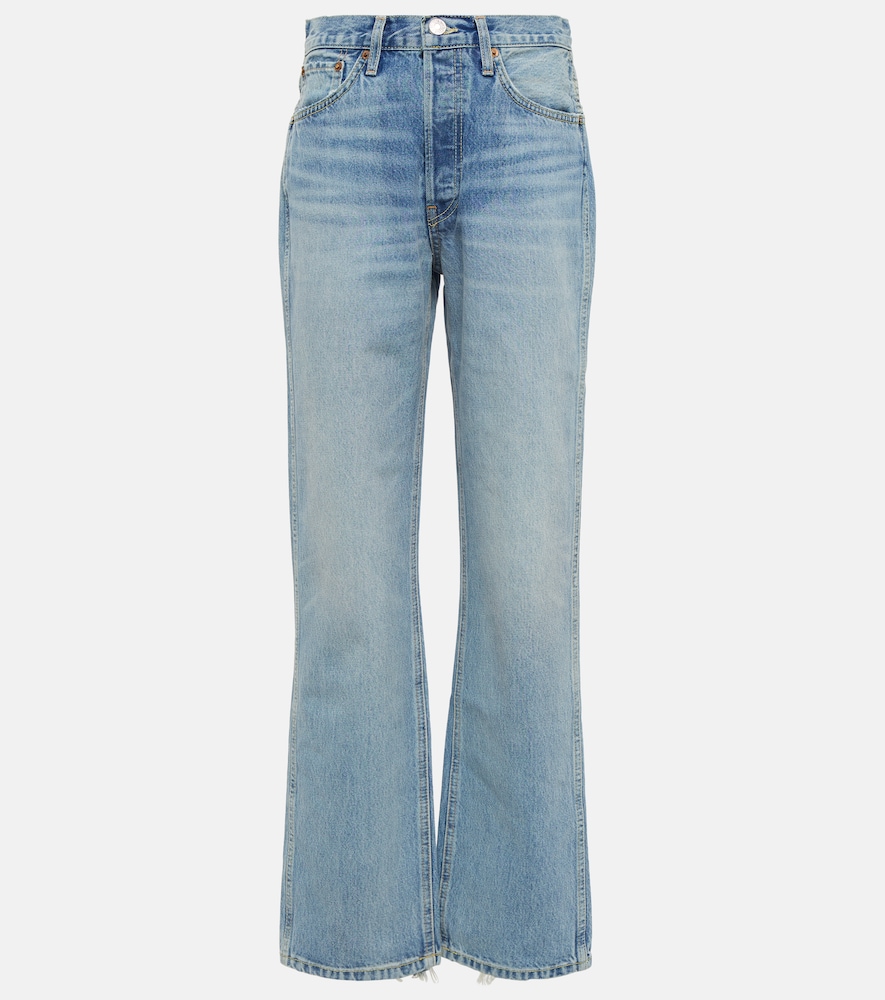 Mid-rise straight-leg jeans