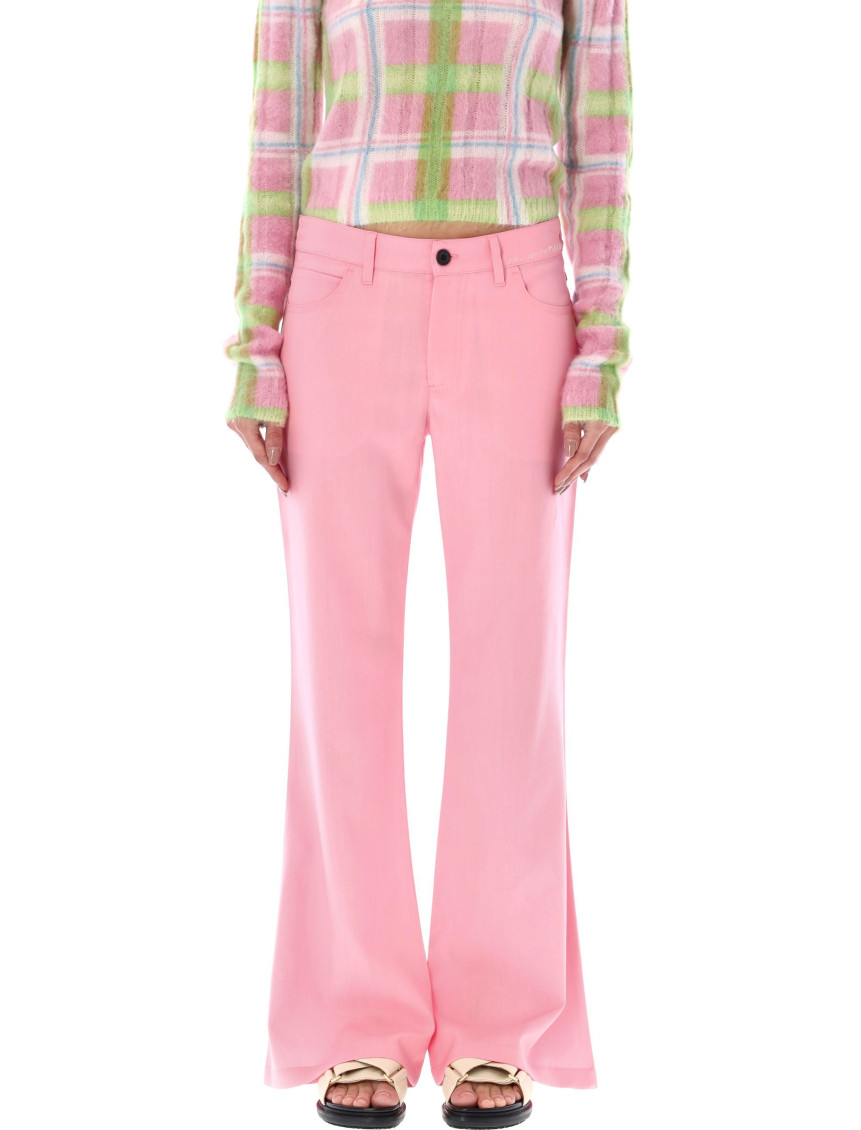 Logo Embroidery Wool Pants
