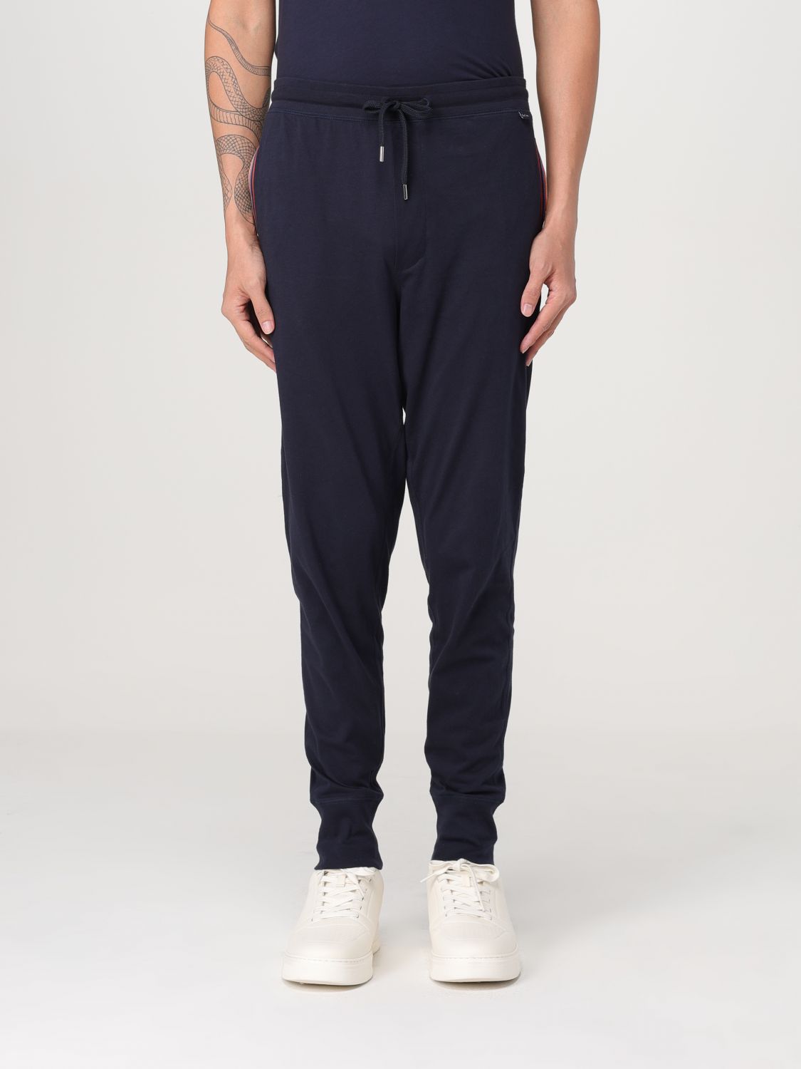 Signature stripe-trim cotton track pants - Black