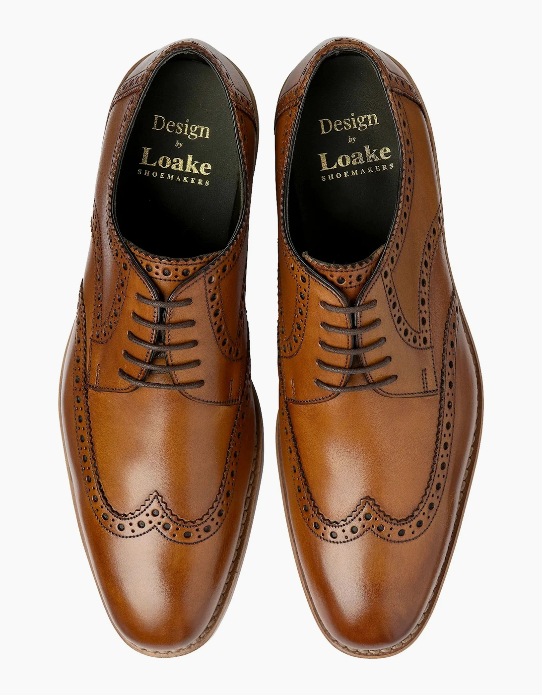Men's Loake RANKIN DERBY CALF BROGUE TAN - Brown