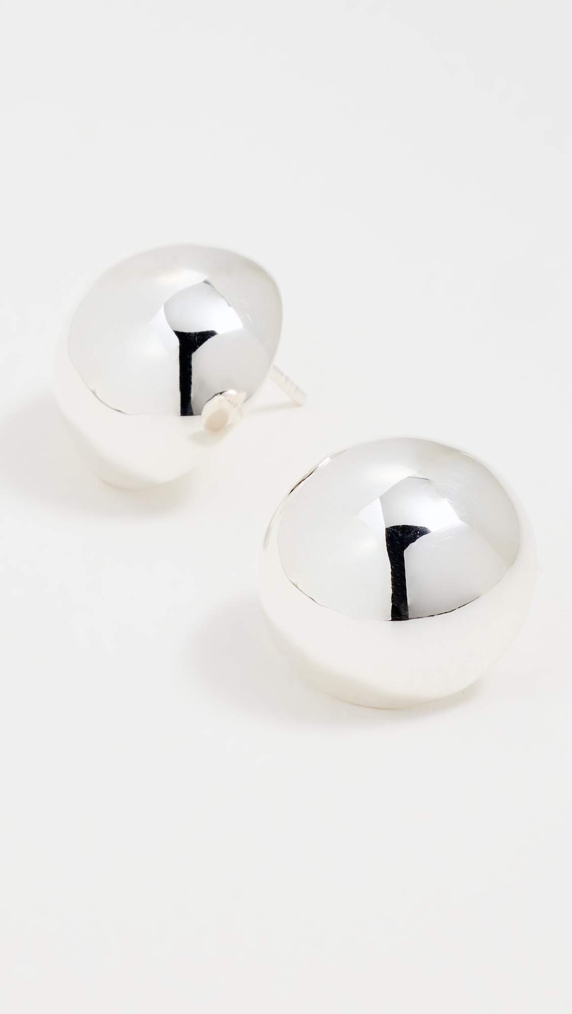 Small Hemisphere Earrings Silver One Size