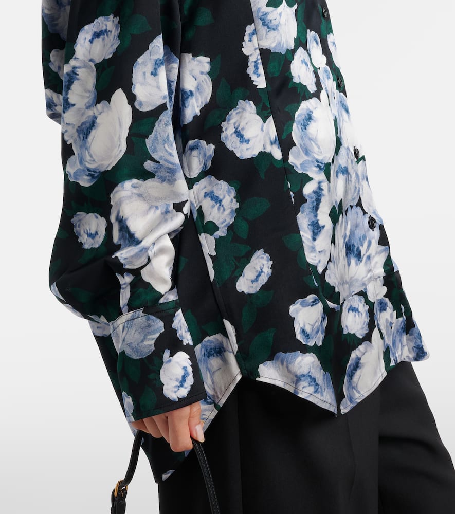 Floral satin blouse