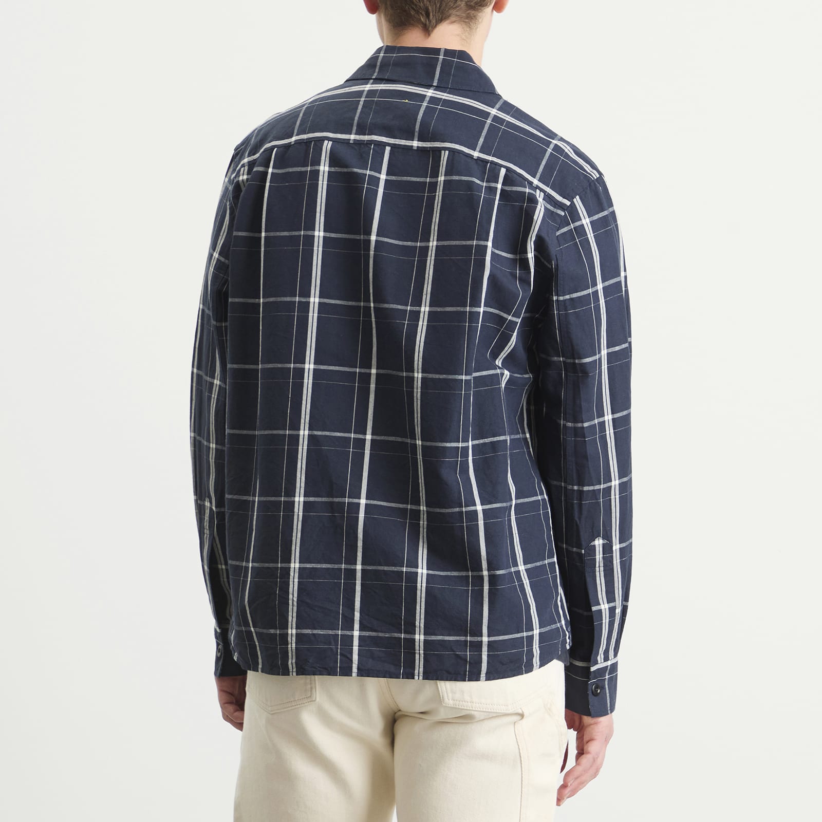 Men's Overall Shirt in Slate Blue/Off White