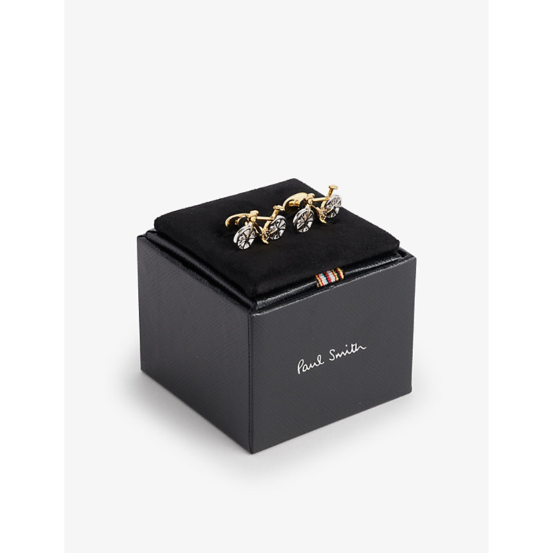 Mens Mixed Plate 1 Bicycle Dual-tone Metal Cufflinks