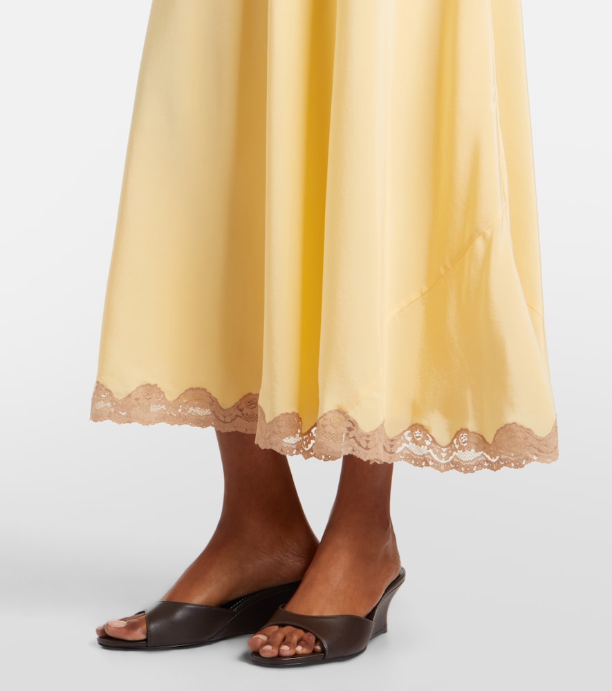 Marlice lace-trimmed silk maxi dress