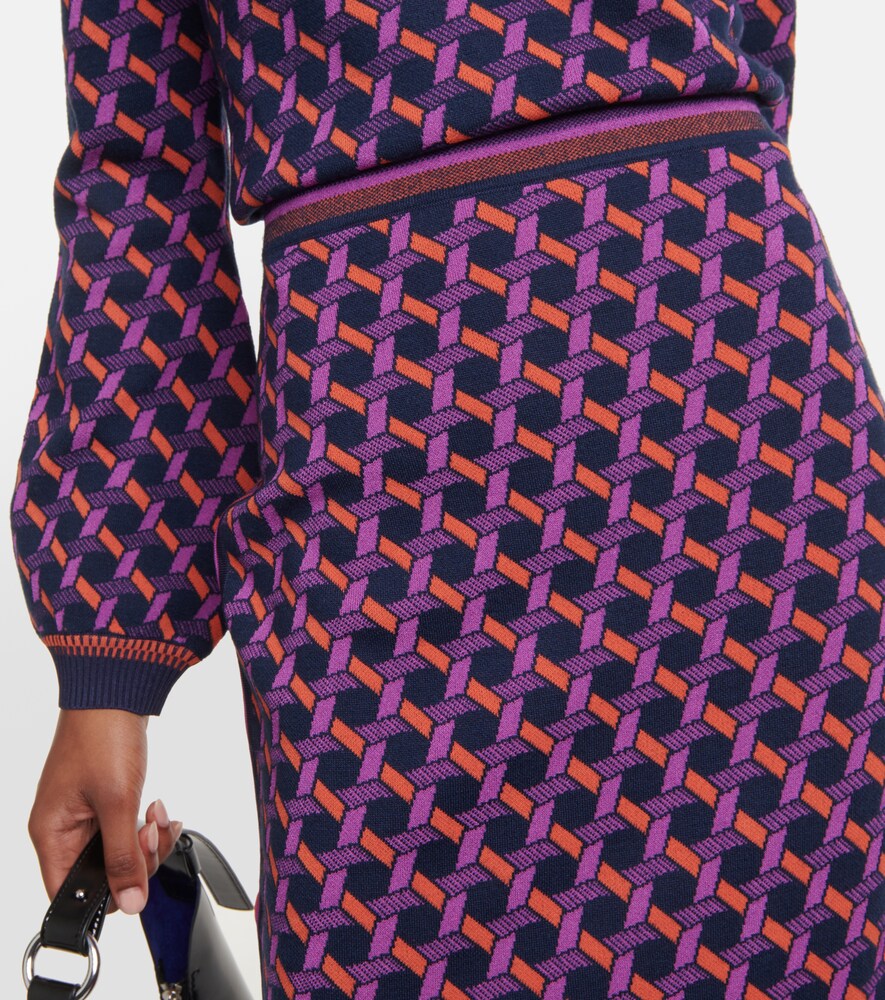 Hazel jacquard midi skirt