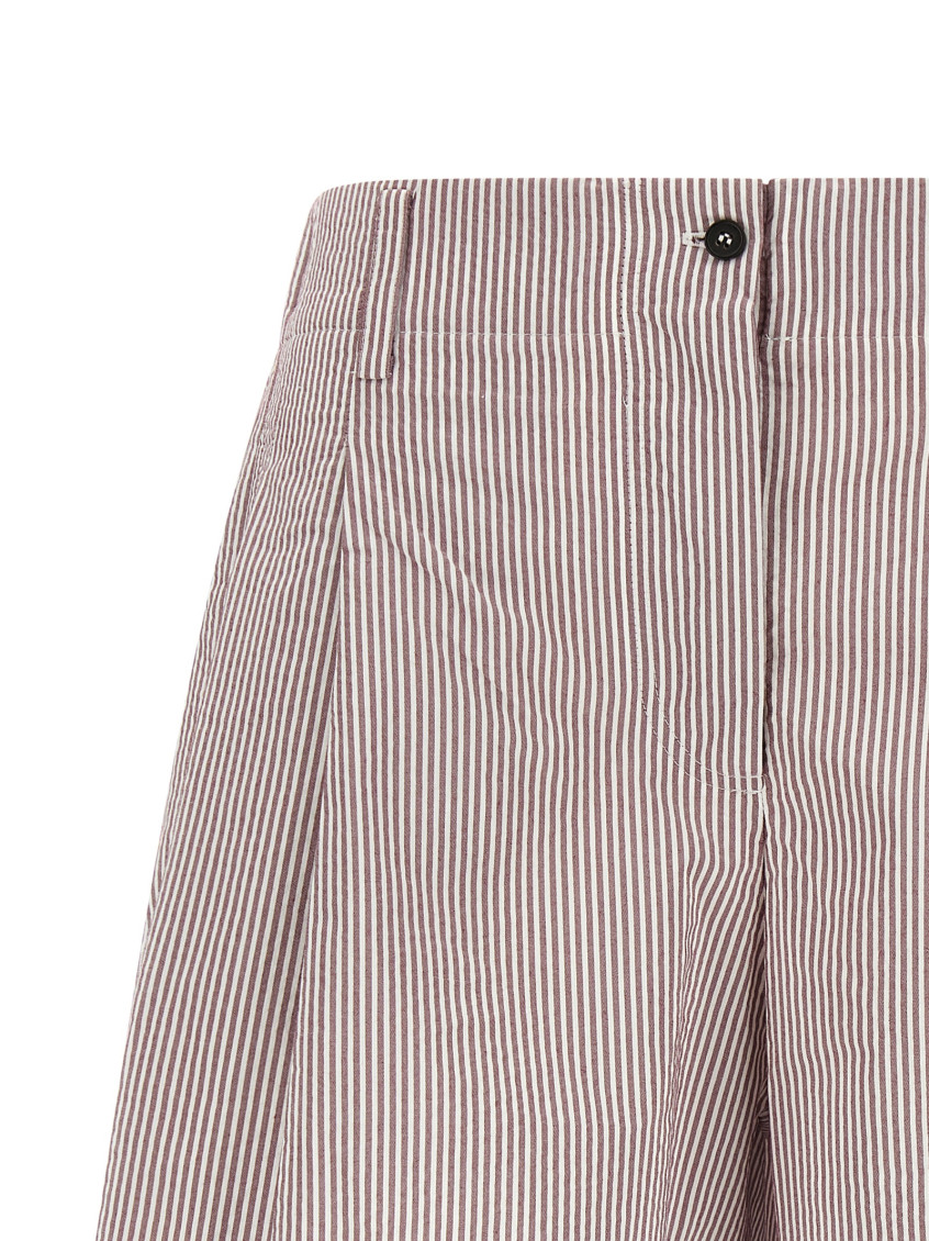Brunello Cucinelli - striped shorts belt loops side and back pocket