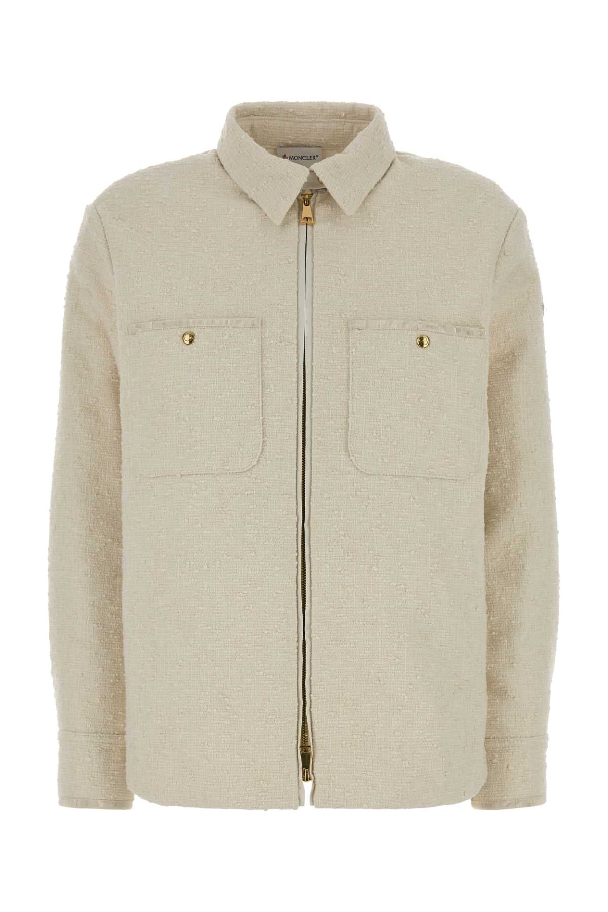 Bouclé Wool-Blend Jacket — Beige