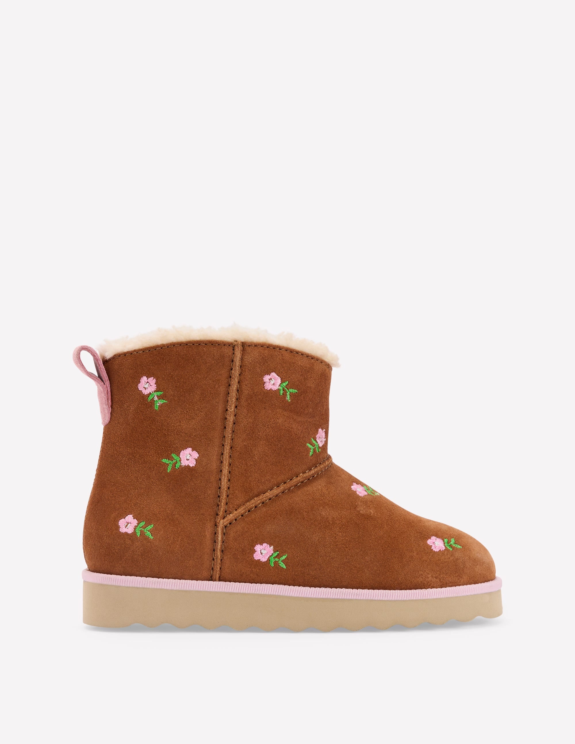 Embroidered Cosy Boots Embroidered Tan