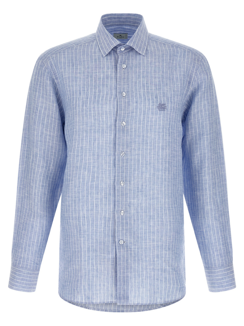 Striped Linen Shirt Shirt And Blouse Light Blue
