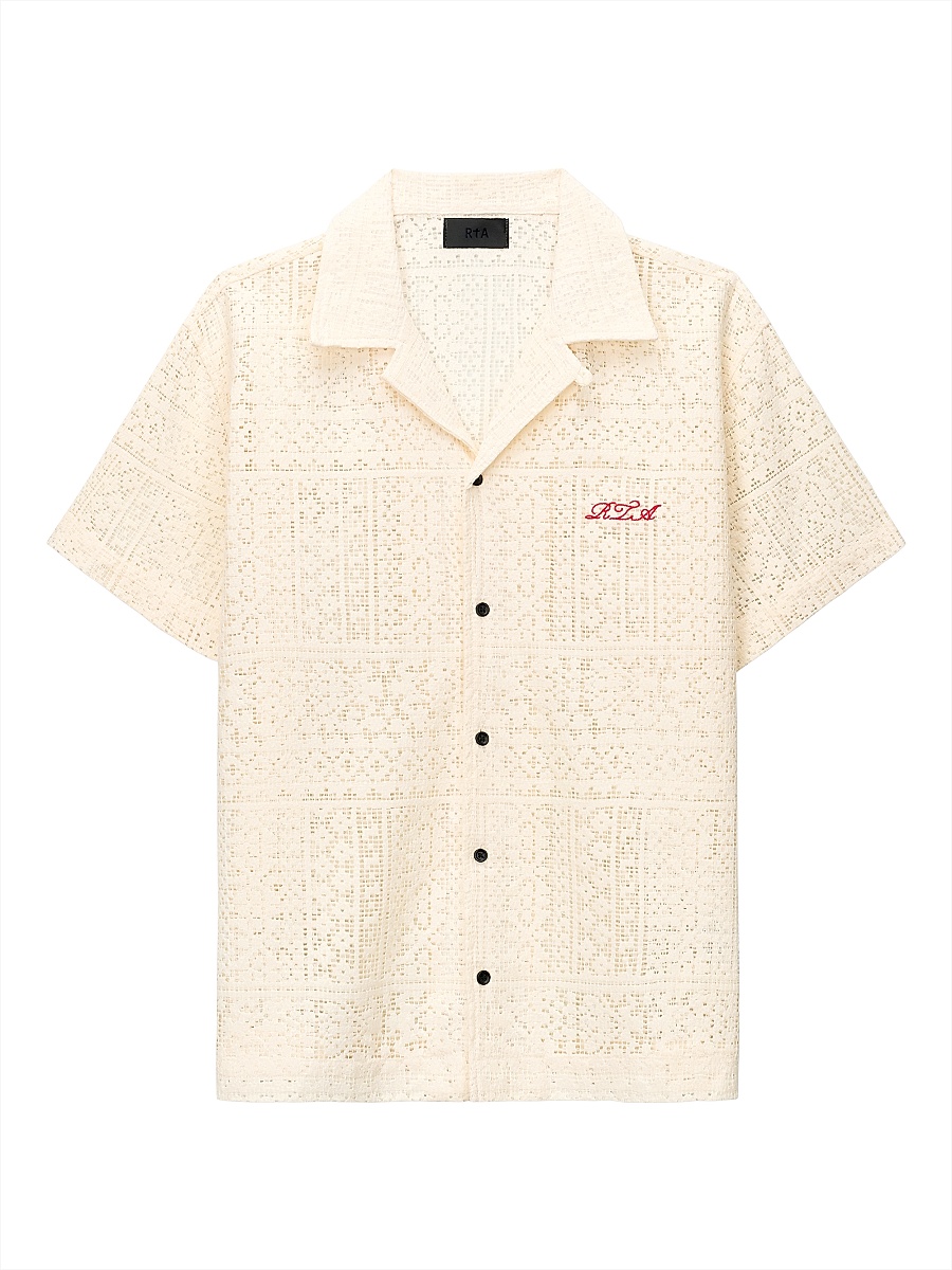 Men's Chaparral Nathan Cotton-Blend Oversized Camp Shirt - Sand