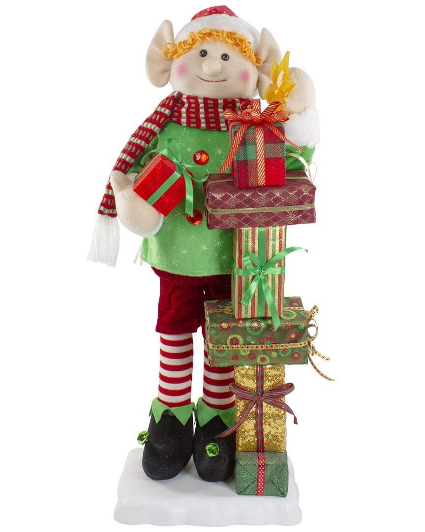 Northlight 30-inSantafts Little Animated Elf With Lighted Star Musical  Christmas Figure