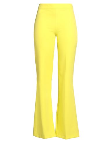 Woman Pants Yellow Size XL Polyester, Elastane