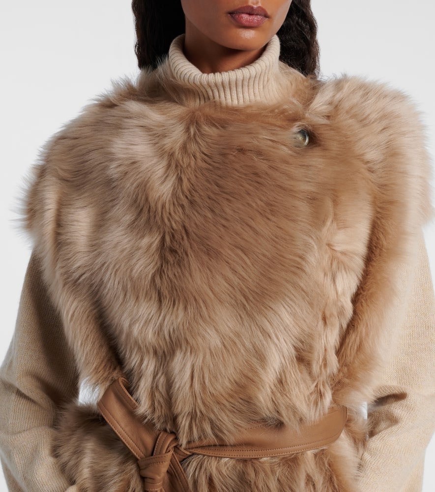 Reversible shearling coat