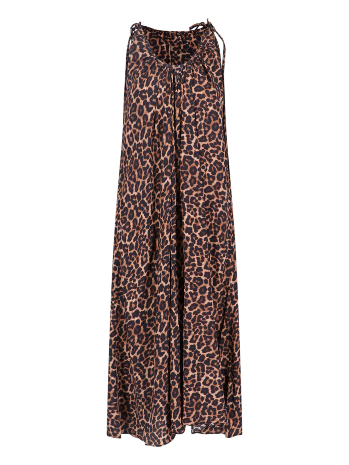 -Style Leopard Print Silk-Blend Mini Dress