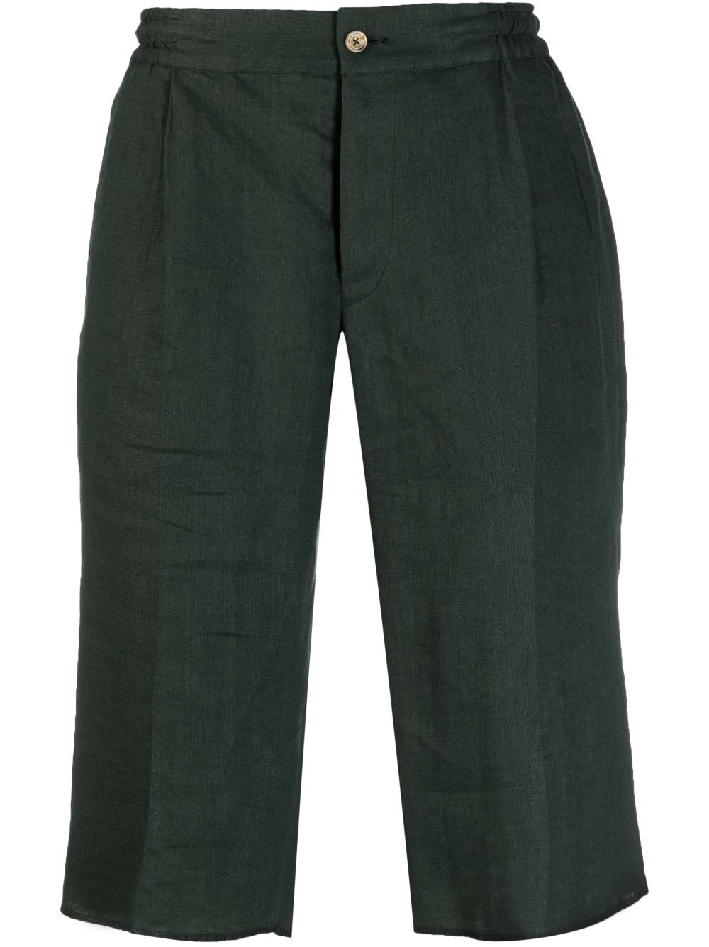 Linen Bermuda shorts - Green