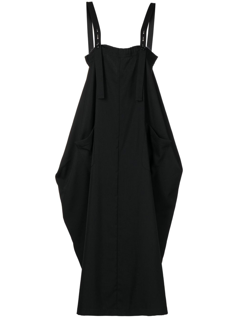 Square-neck wool dress - Black
