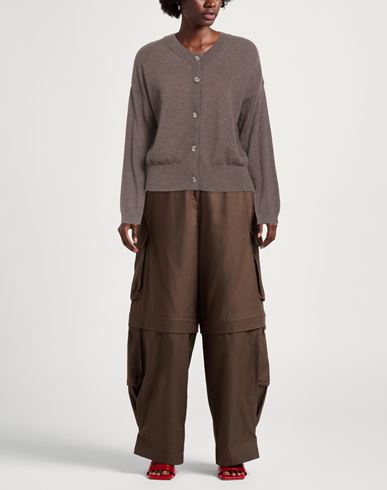 Woman Cardigan Dark brown Size 12 Baby alpaca wool, Recycled polyamide, Polyamide