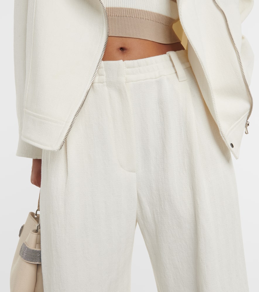 Cotton and linen straight pants