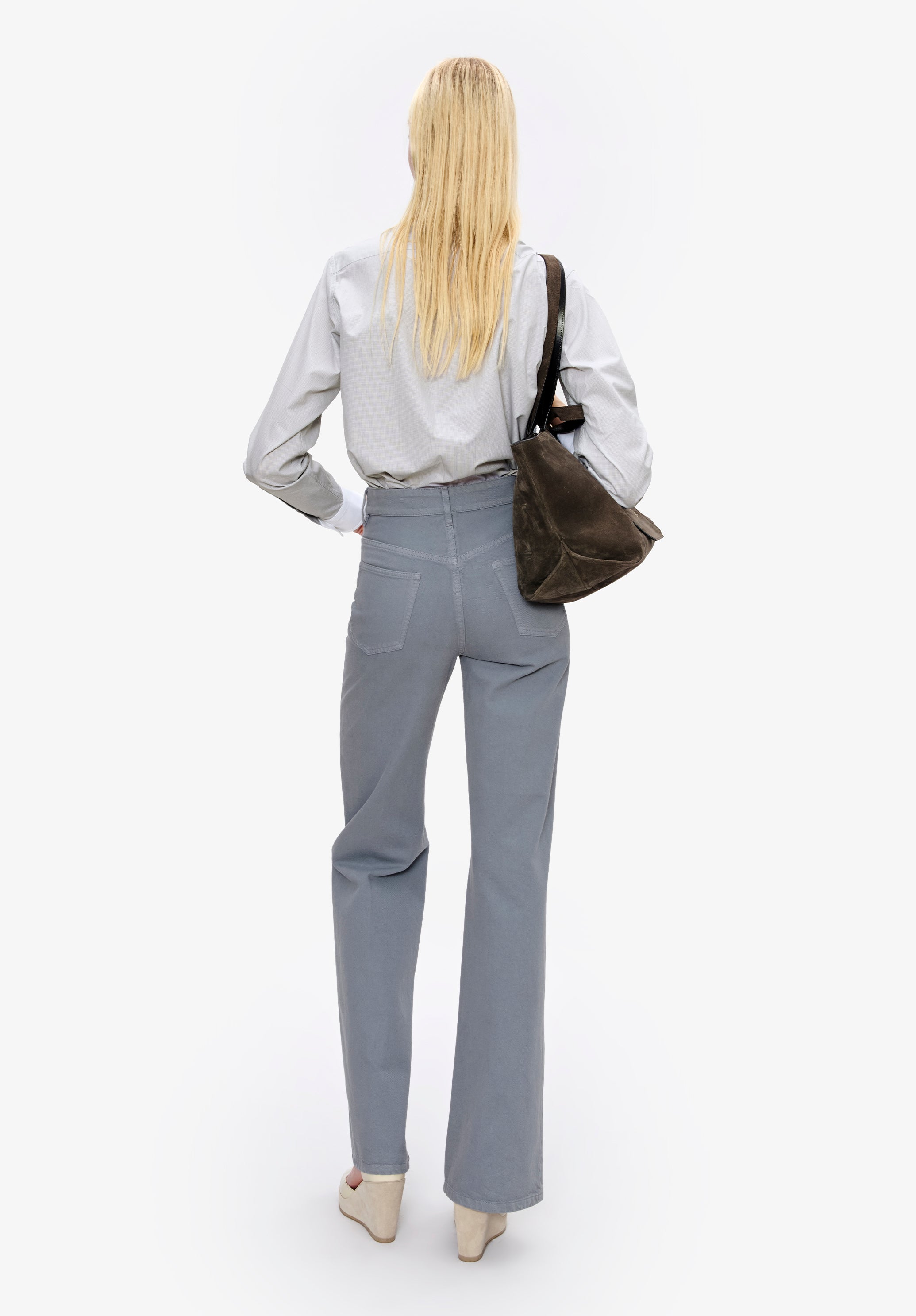 A. P.C. Women's Yuna Shirt Size: 34 in Pale grey