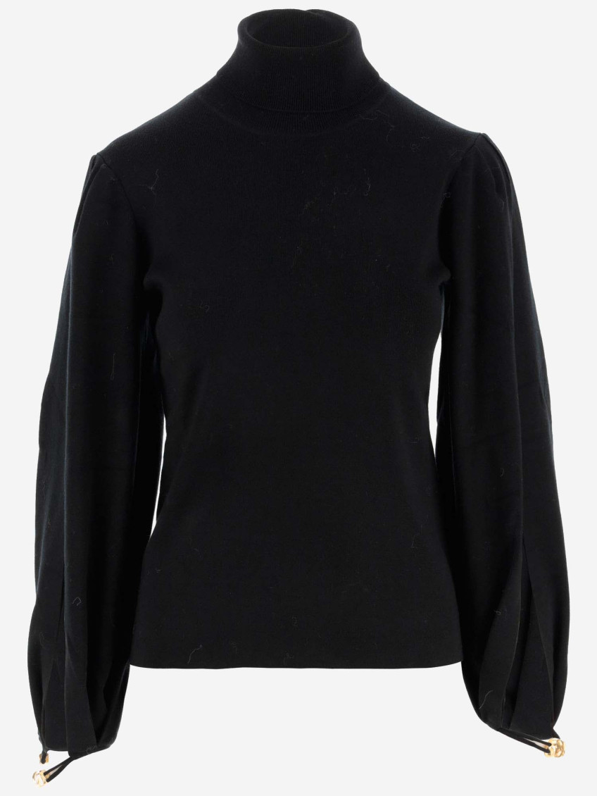 -Arms Slit Sweater Maglioni Nero-Donna