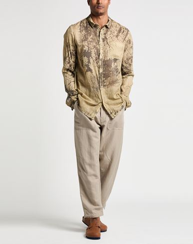 Man Shirt Khaki Size 44 Cotton