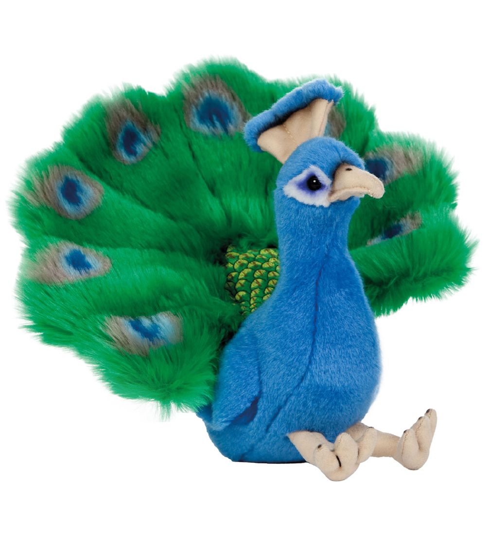 Living Nature Soft Toy - 24x20 cm - Peacock - Green/Blue - Living Nature - OneSize - Soft Toy