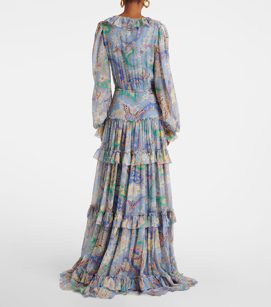 Floral silk gown