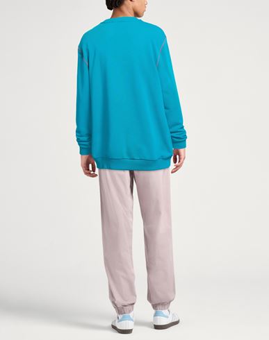 Man Sweatshirt Turquoise Size L Cotton, Polyester