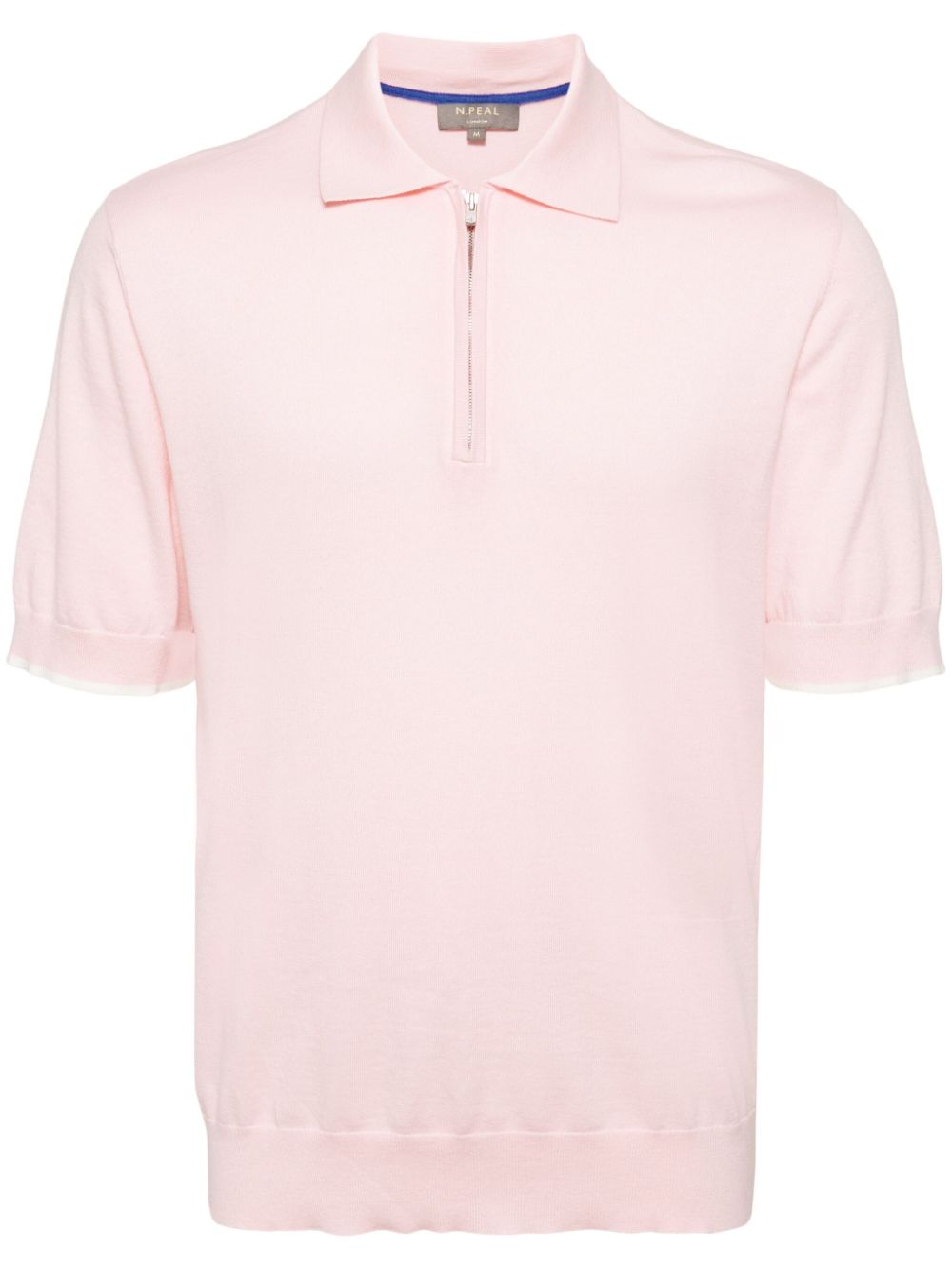 Knitted half-zip polo shirt - Blue