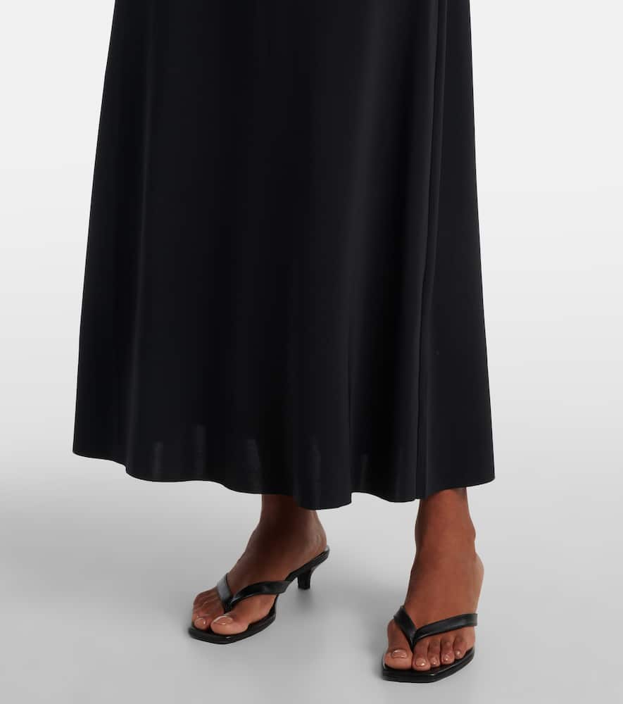 Miss bow-detail one-shoulder maxi dress
