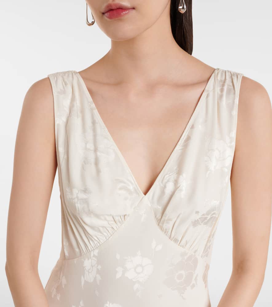 Sandrine floral jacquard midi dress