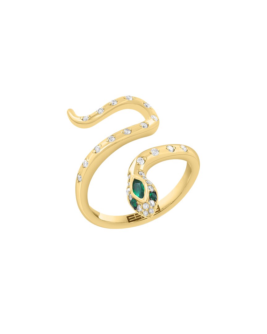 14K 0.37 ct. tw. Diamond & Emerald Ring