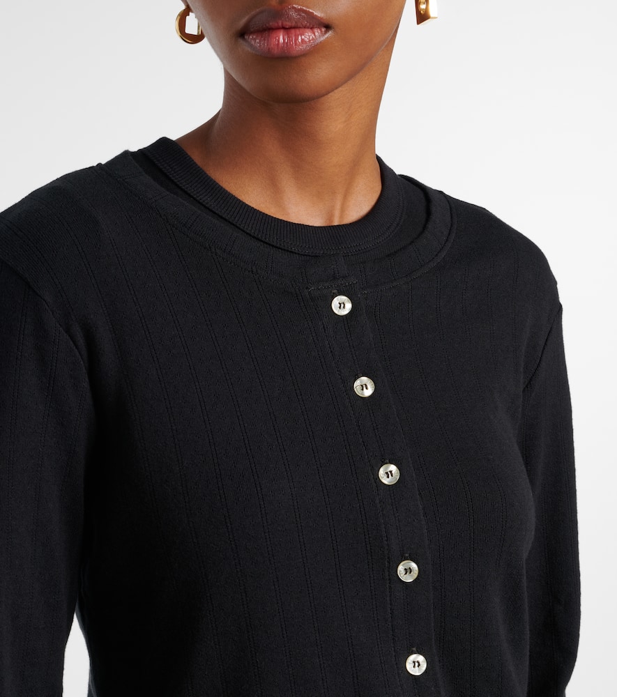 Pointelle cotton cardigan