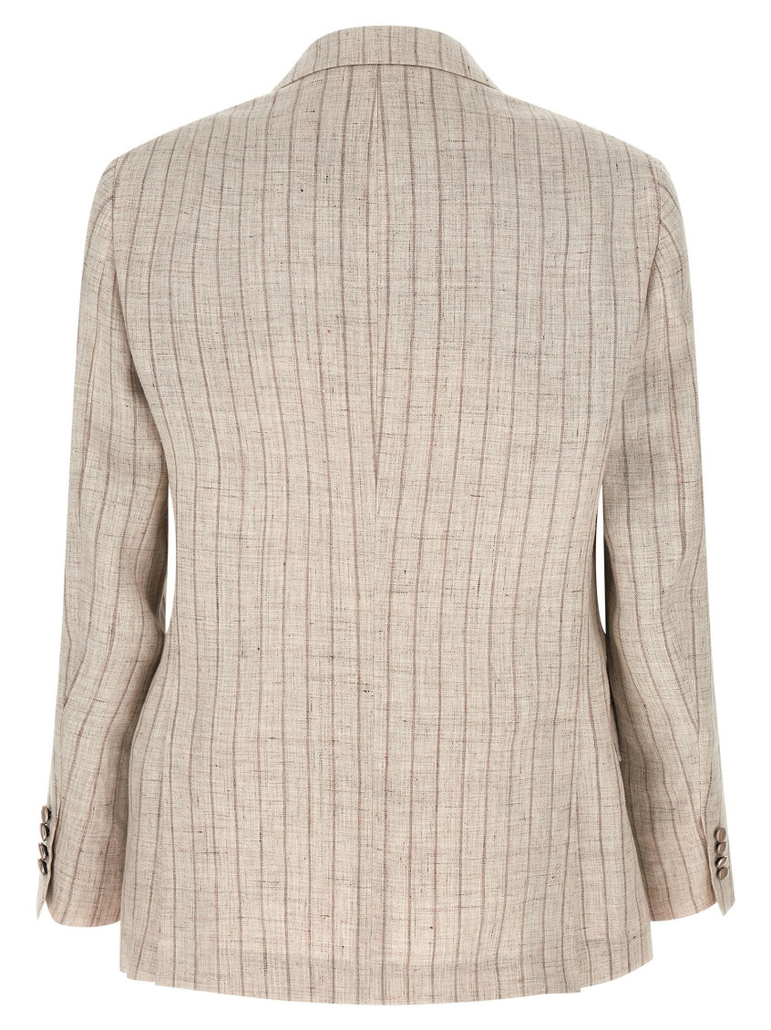 Brunello Cucinelli - pinstripe twill blazer double breasted design