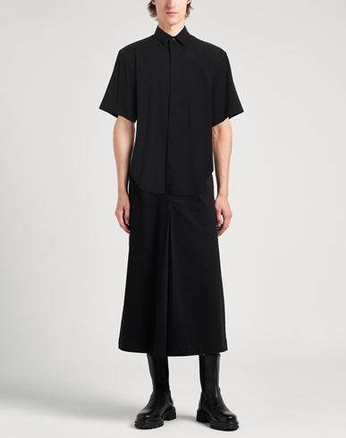 Man Shirt Black Size L Cotton, Virgin Wool, Elastane