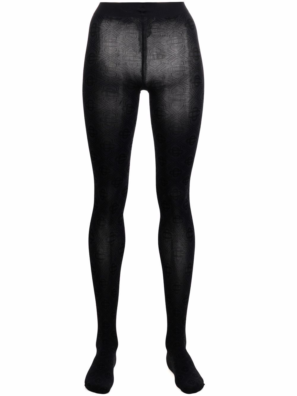 Monogram pattern tights - Black