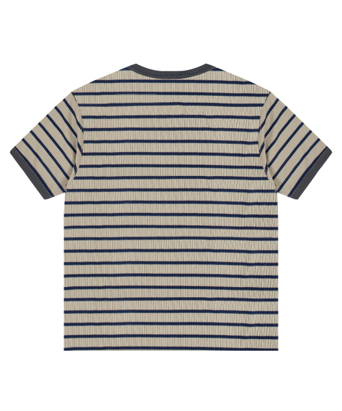 XTT133 Curve Stripe Henley Neck T-Shirt