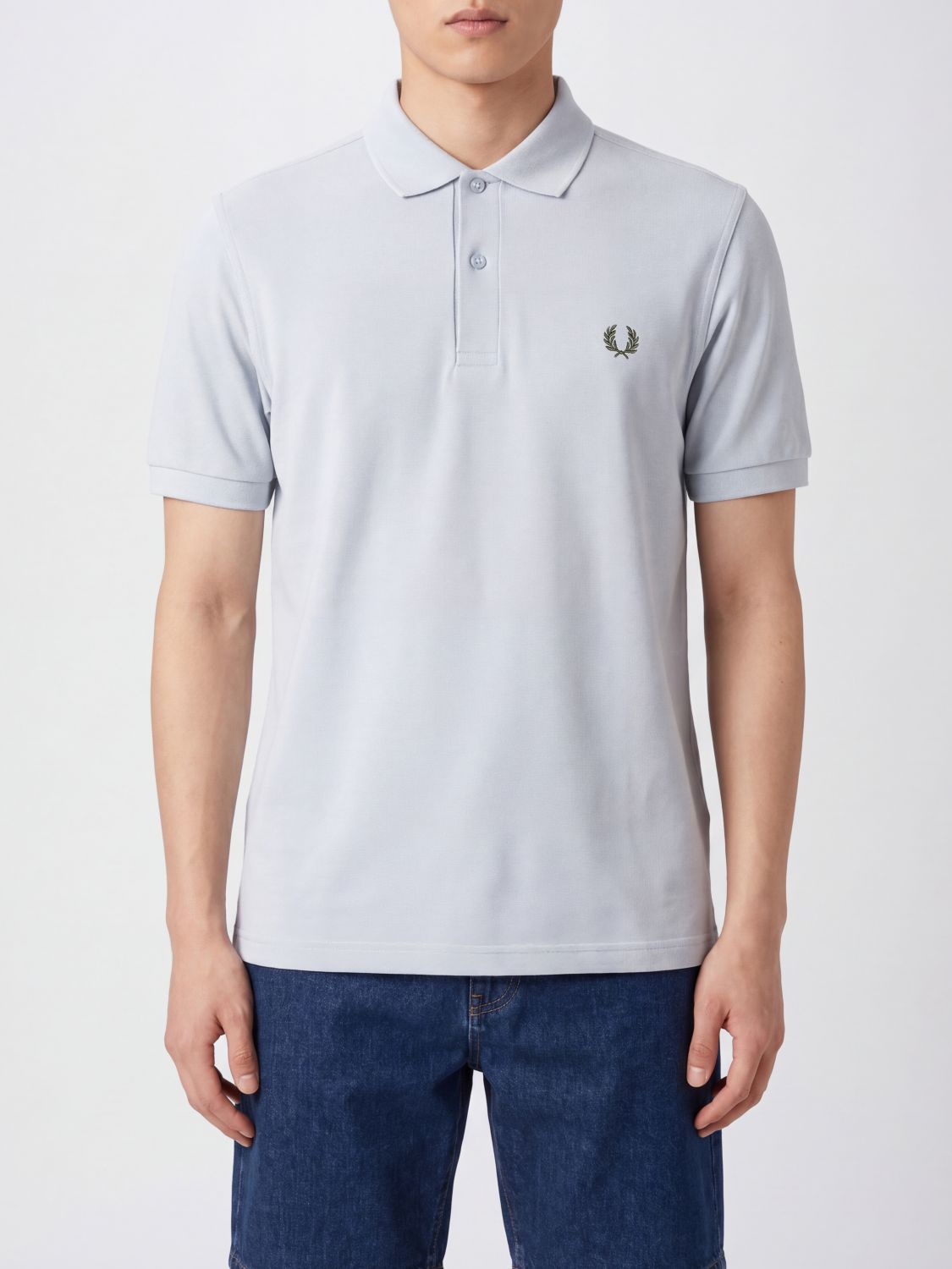 Short-Sleeved Cotton Polo Shirt with Embroidered Chest Logo