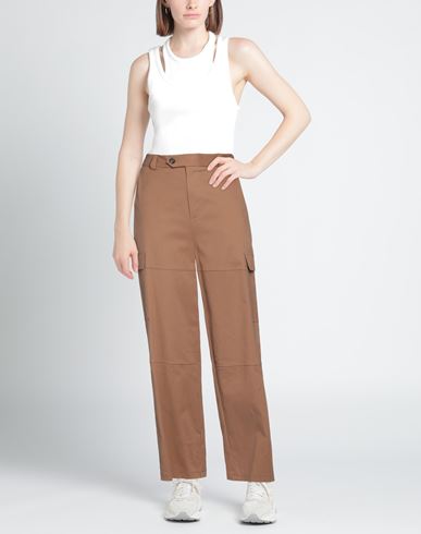 Woman Pants Camel Size 4 Cotton, Elastane