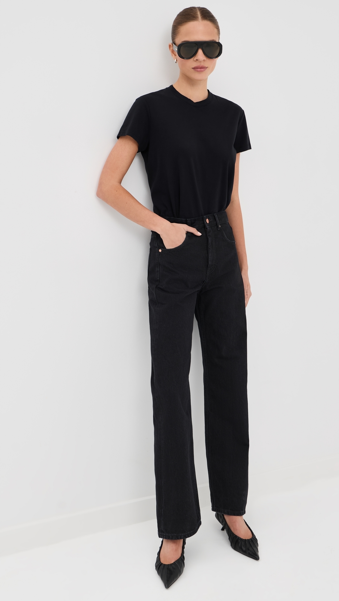 Ease Cotton Denim Jeans Washed Black