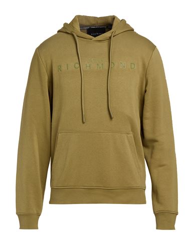 Man Sweatshirt Military green Size L Cotton, Polyester