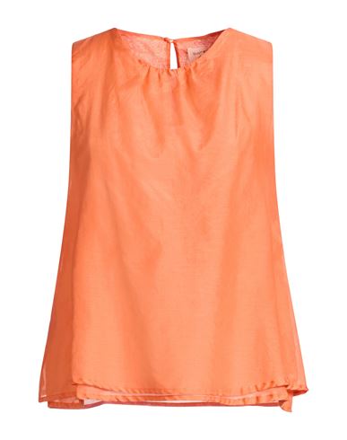 Woman Top Orange Size 8 Cotton, Silk