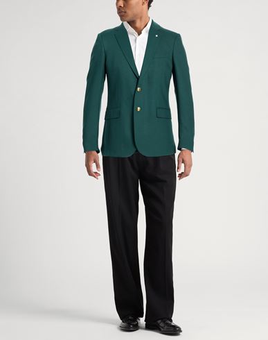 Man Blazer Dark green Size 42 Wool, Polyester, Elastane