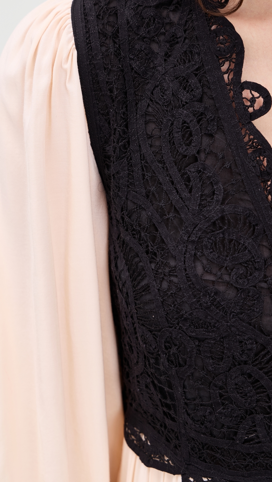 Adelina Battenberg Lace Long Sleeve Combo Dress