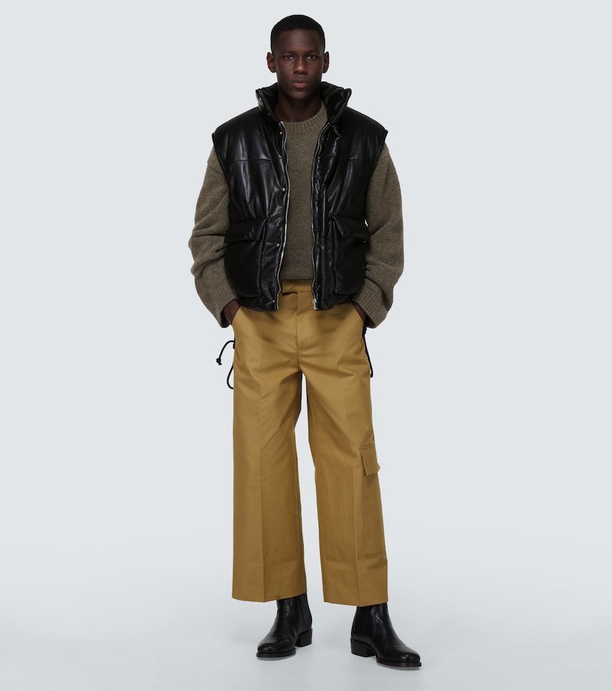 Jovan faux leather puffer vest