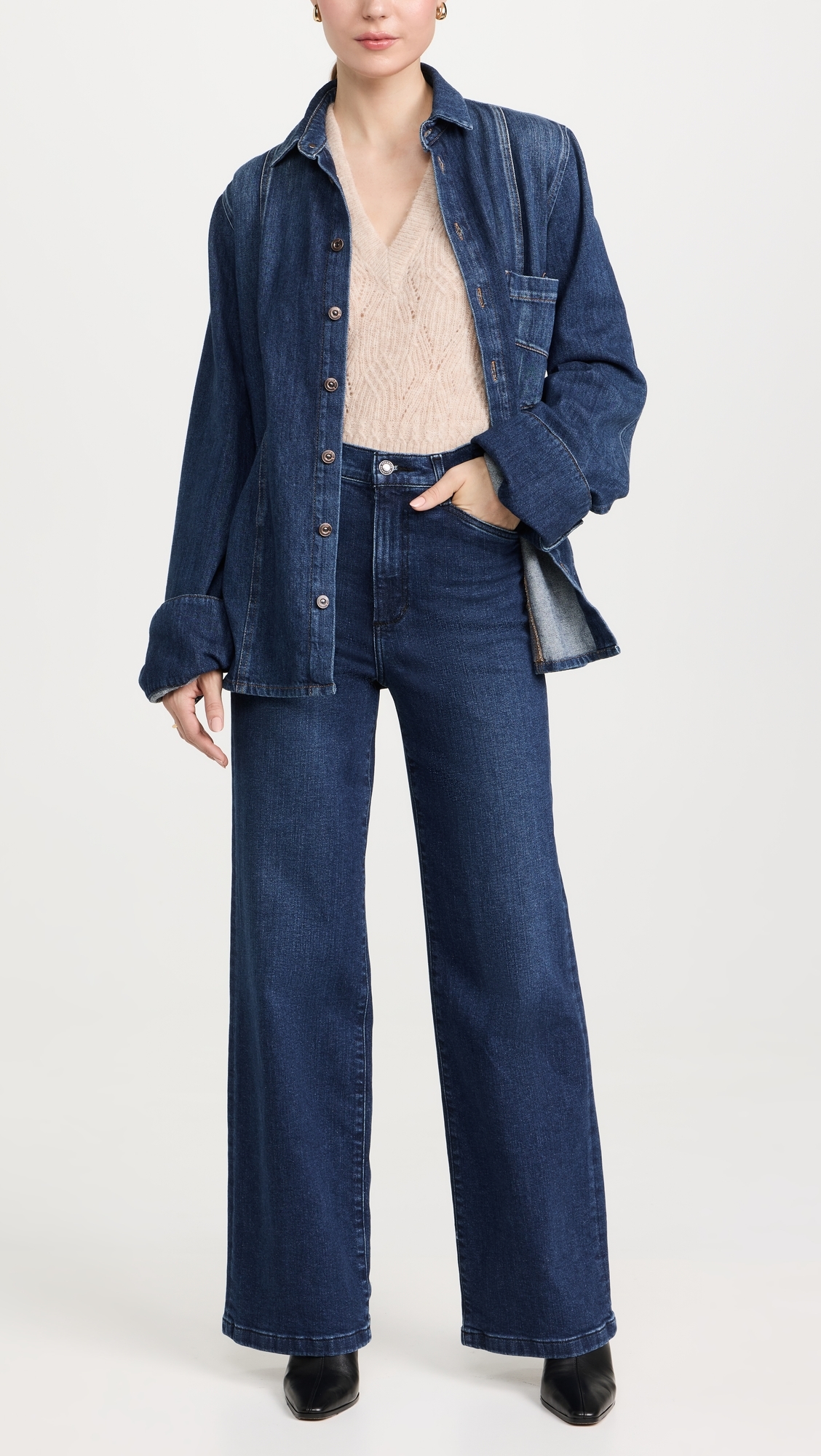 The Mischa Super High Rise Wide Leg Jeans Columbia