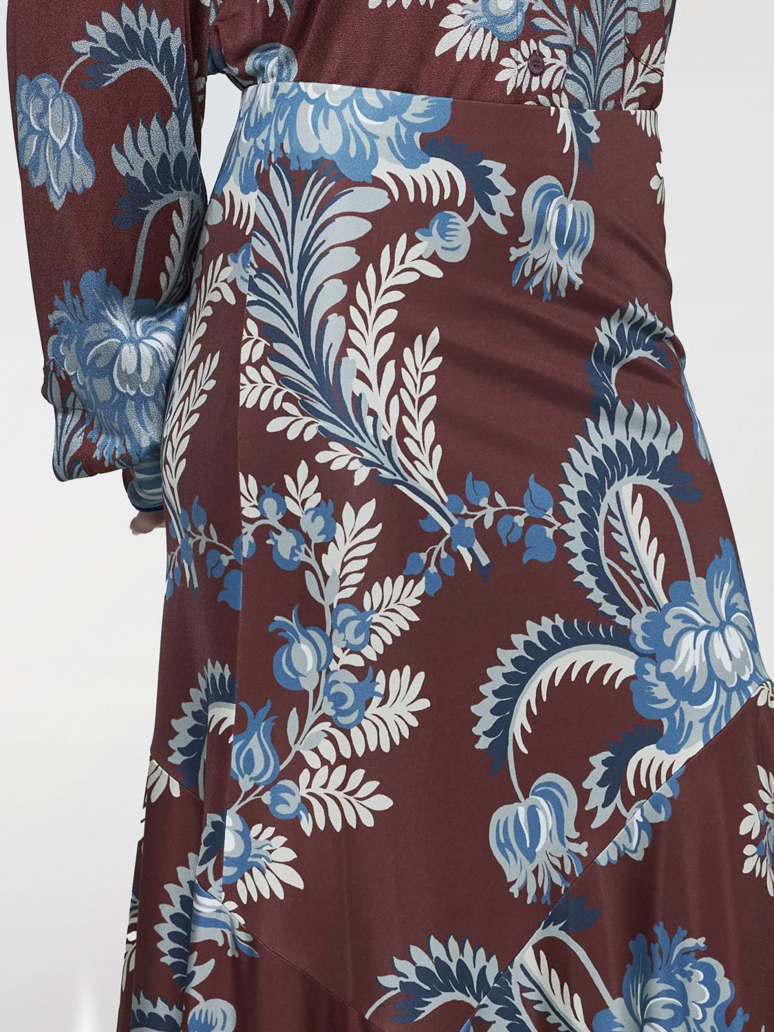 Printed jersey maxi skirt - Red